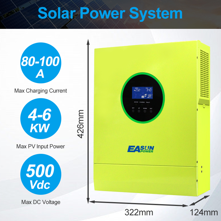 230VAC 6KW Solar Inverter 48V Pure Sine Wave MPPT 80A High PV Input Voltage 500Vdc WIFI Off Grid Solar Inverter - Image 6